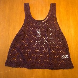 Aeropostale Maroon Cut-out Tank